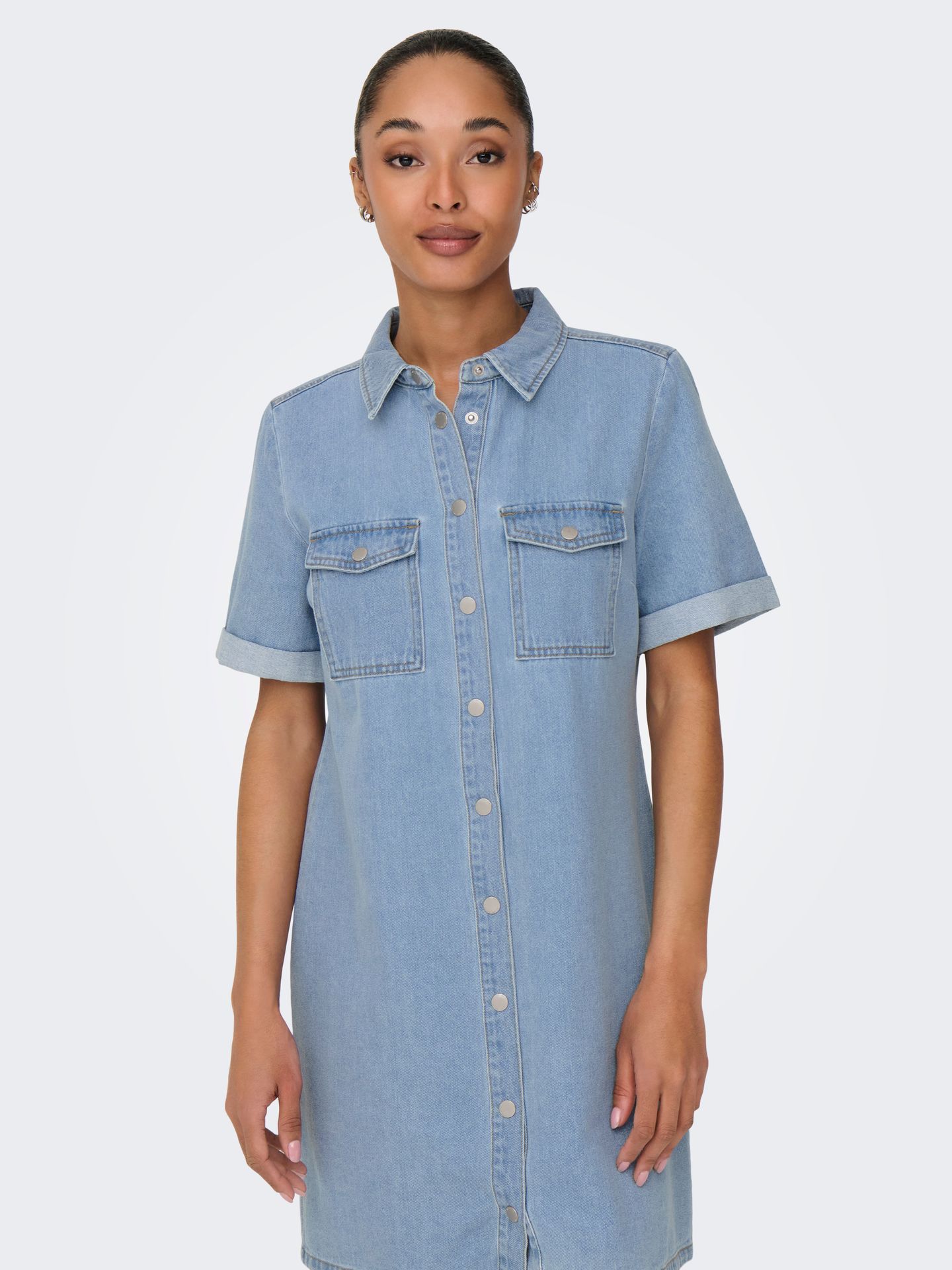 Only JDYESMEE SS BUTTON DRESS DNM Light Blue Denim 2900165921050