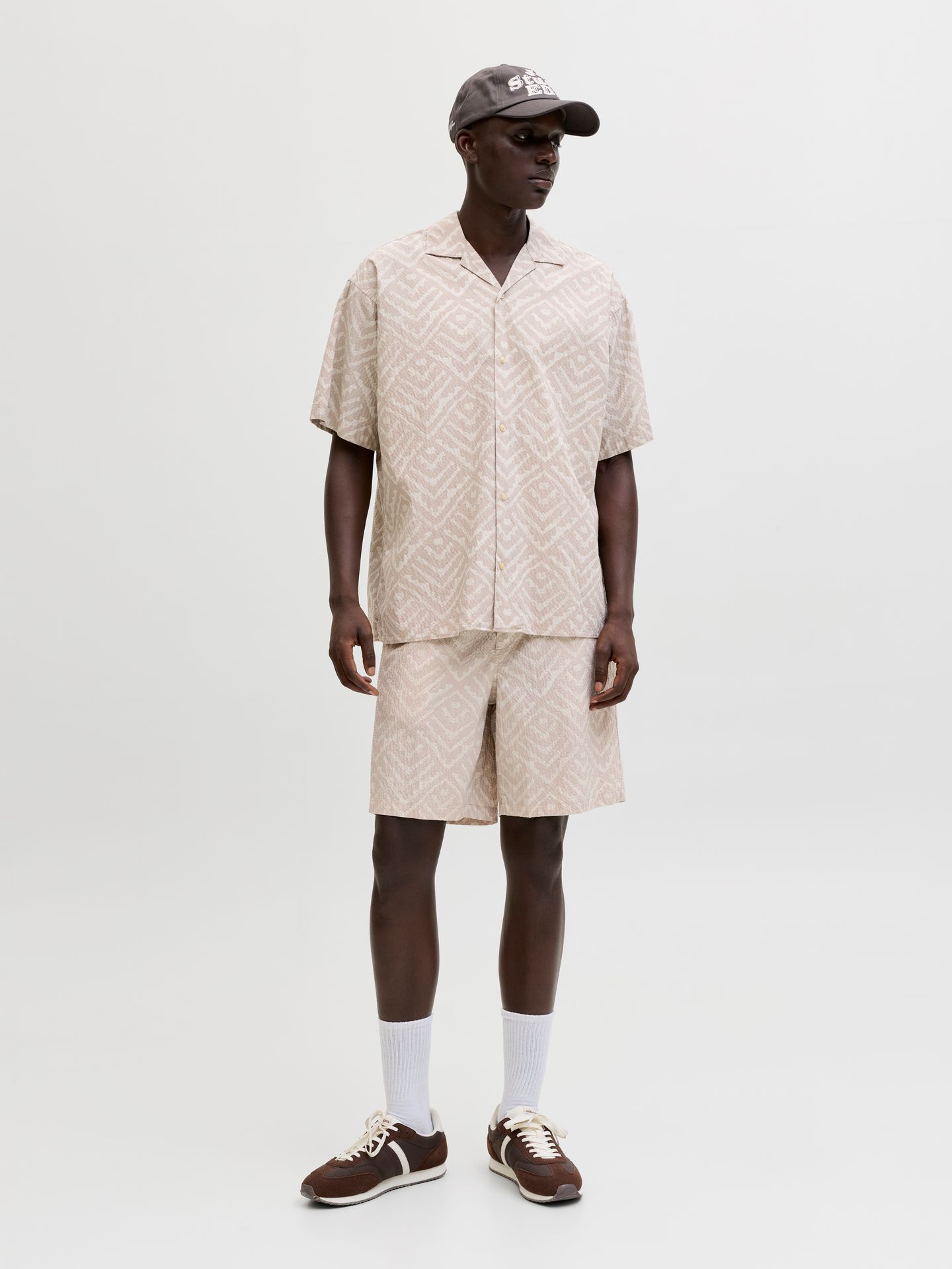 Jack & Jones JJMILO SEERSUCKER RESORT SHIRT SS Moonbeam/SLIM 2900165922026