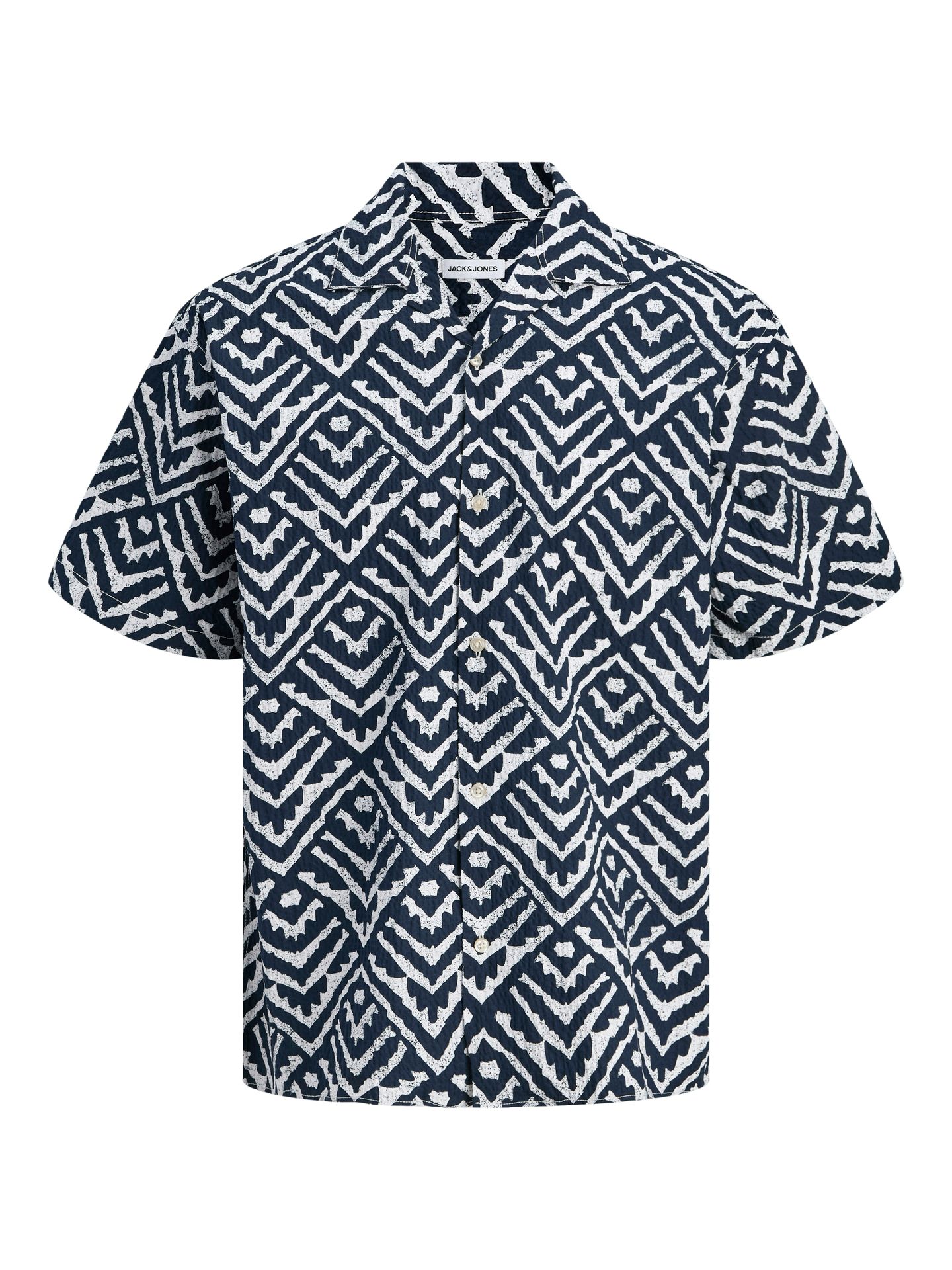 Jack & Jones JJMILO SEERSUCKER RESORT SHIRT SS Sky Captain/Stripes 00118114-EKA26011400003382