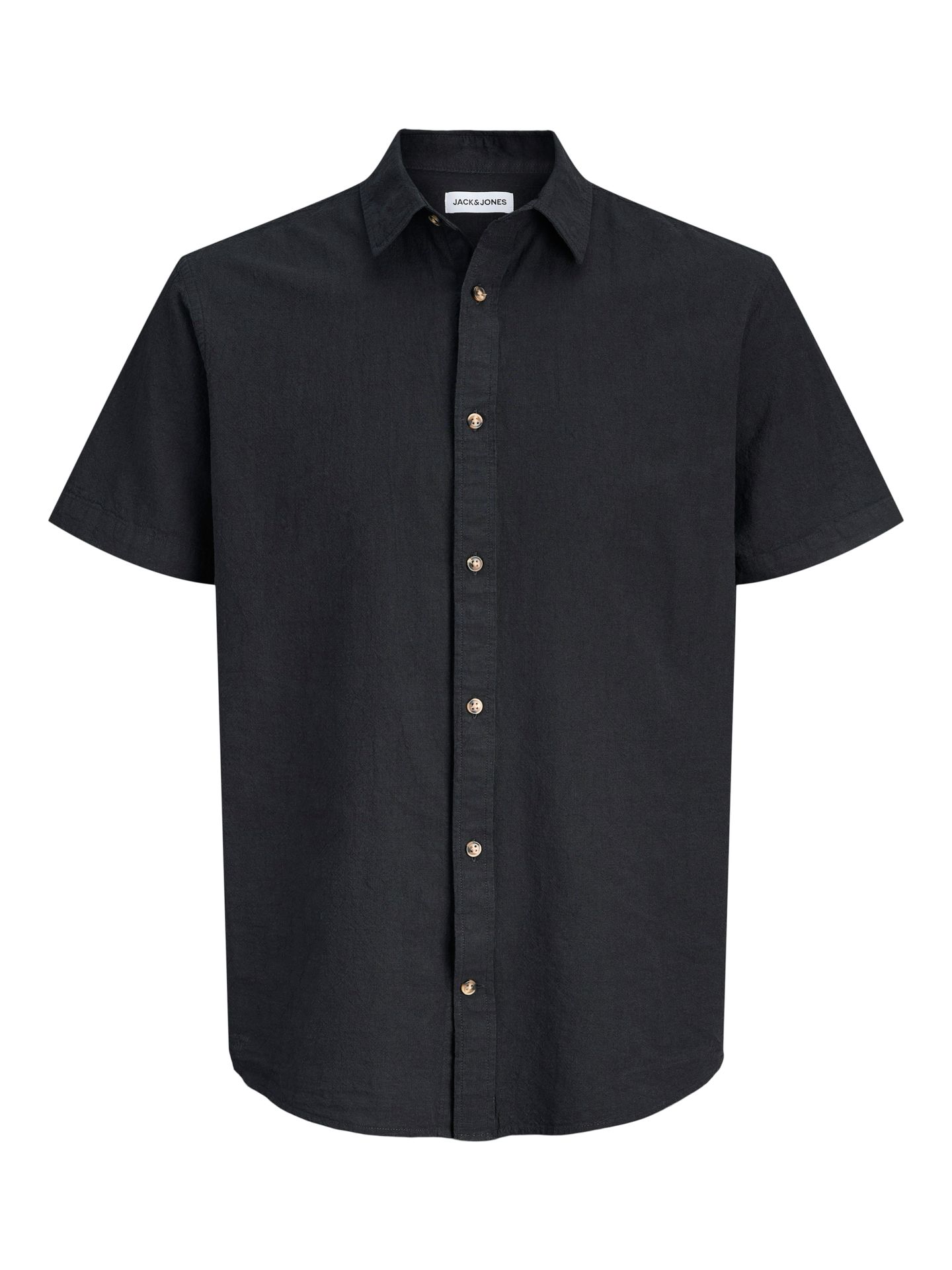 Jack & Jones JJESUMMER LINEN BLEND SHIRT S/S SN Black 00118115-EKA26011400000232