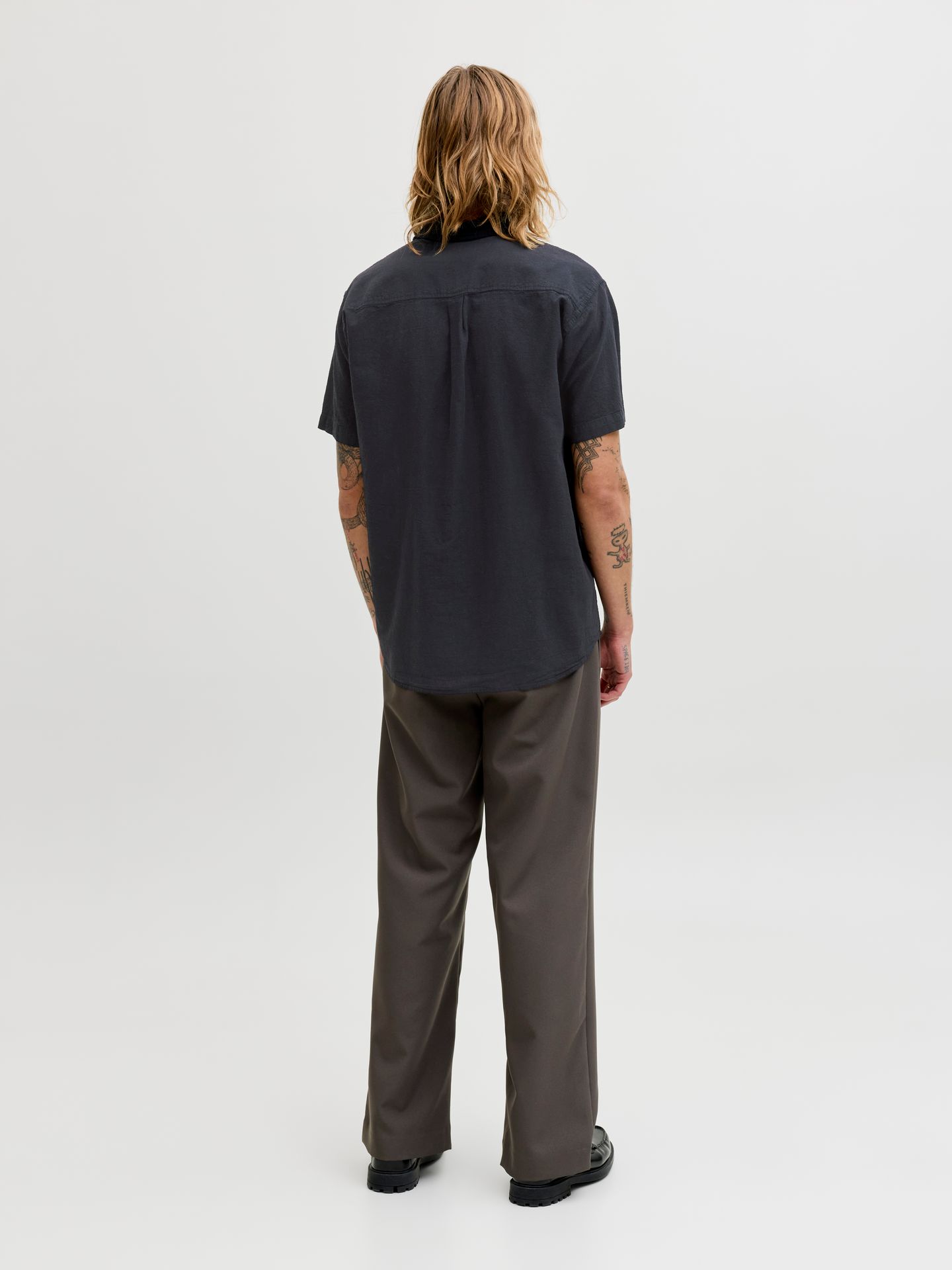 Jack & Jones JJESUMMER LINEN BLEND SHIRT S/S SN Black 2900165928011