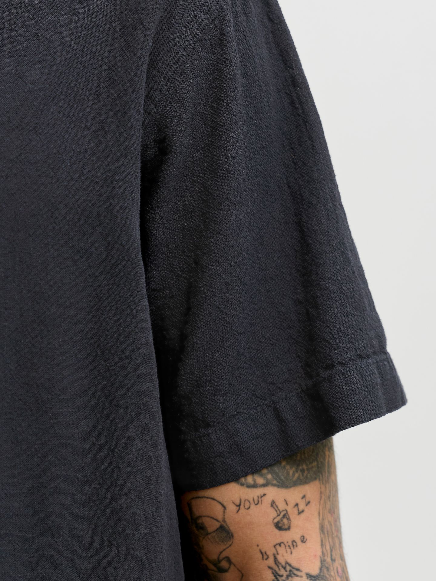 Jack & Jones JJESUMMER LINEN BLEND SHIRT S/S SN Black 2900165928011
