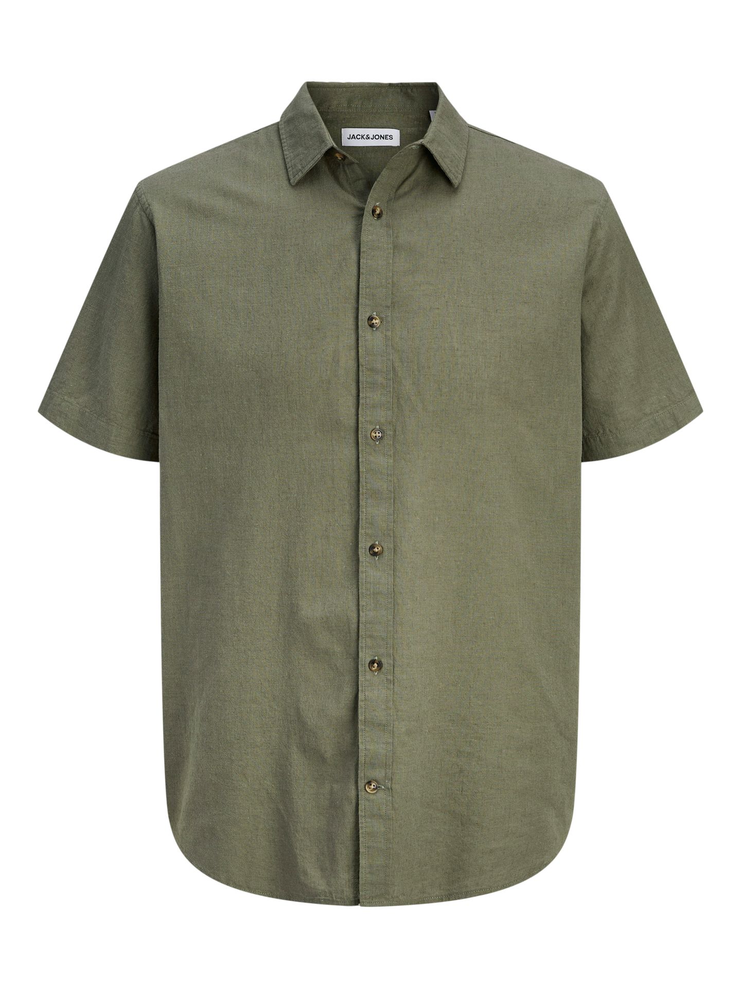 Jack & Jones JJESUMMER LINEN BLEND SHIRT S/S SN Dusty Olive 00118115-EKA26011400000237