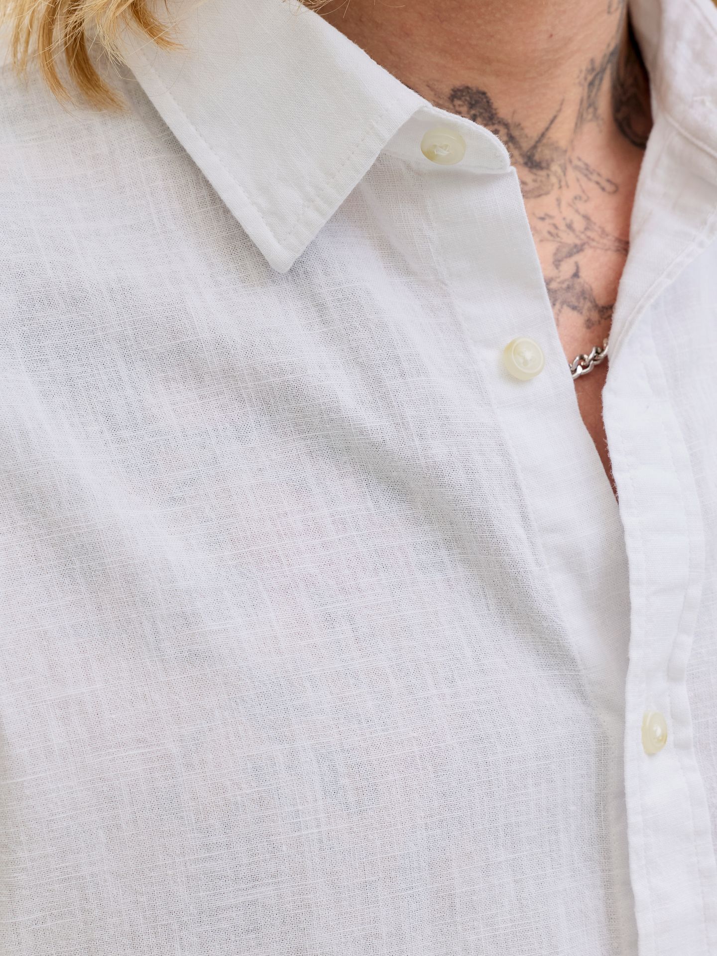 Jack & Jones JJESUMMER LINEN BLEND SHIRT S/S SN White 2900165925058