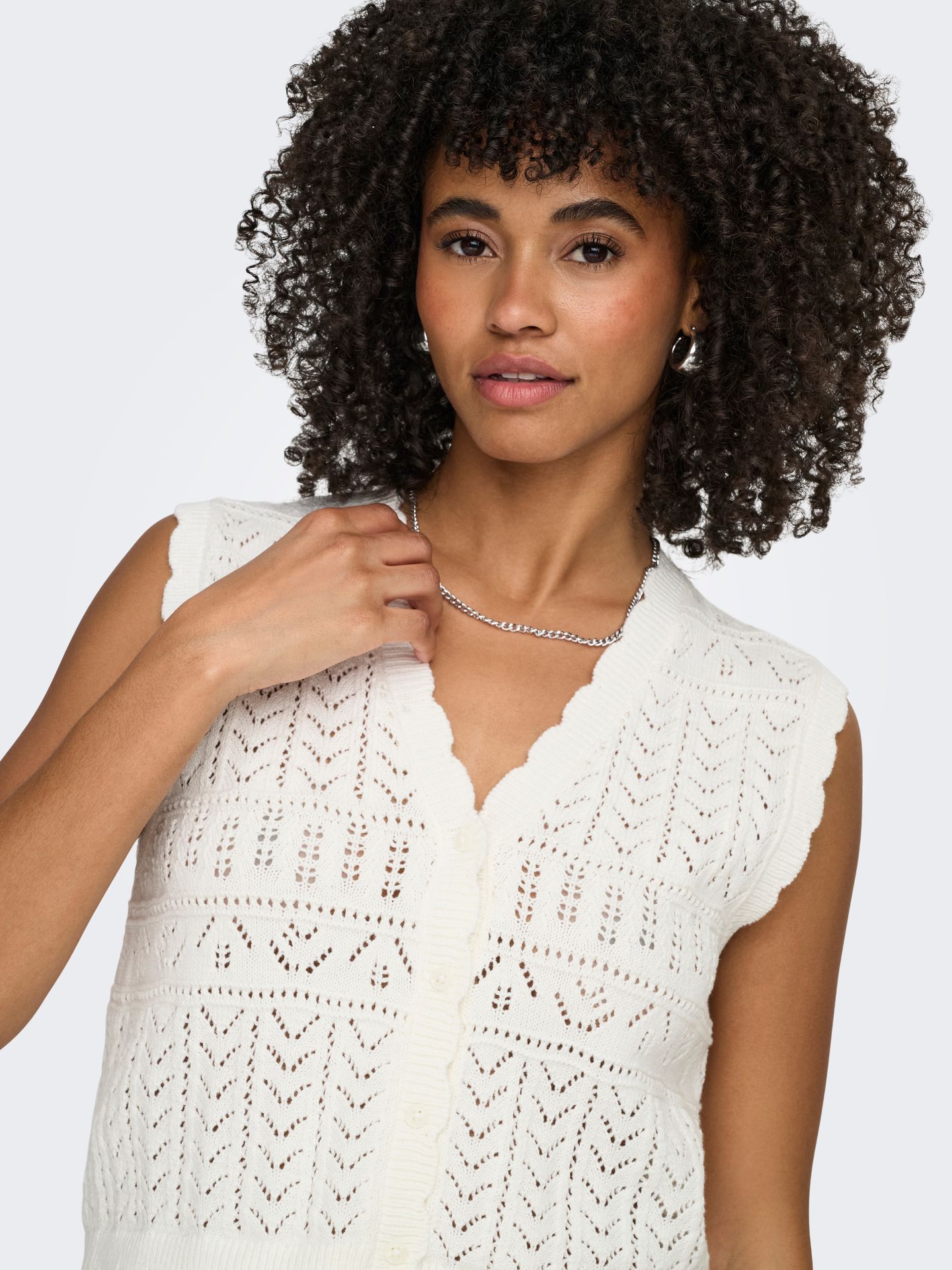 Only ONLIRINA V-NECK BUTTON VEST KNT NOO Cloud Dancer 2900165958018