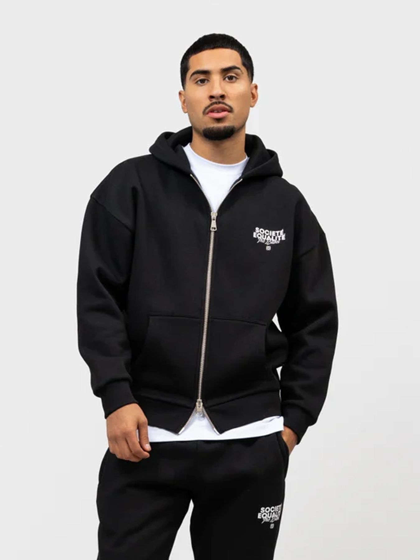 EqualitÃ© Societe 2.0 oversized full zip hoodie Black 00118128-BLC