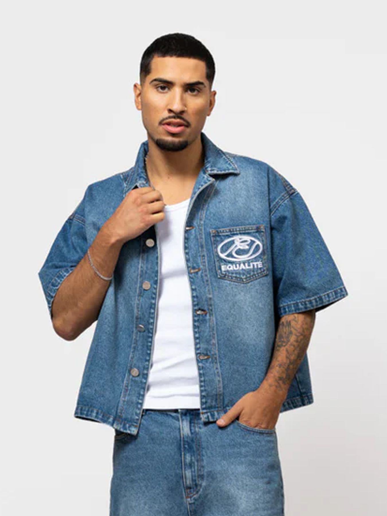 EqualitÃ© Arid boxy denim jacket Blue 00118131-5020