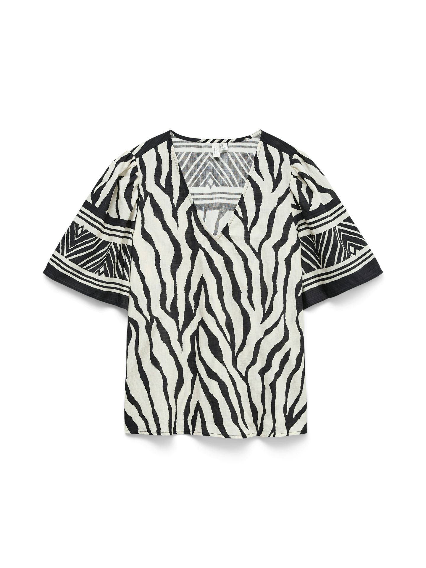 Vero Moda VMKAMILLE 2/4 V-NECK TOP WVN BTQ BE Black/COATED 00118145-EKA26011400000116