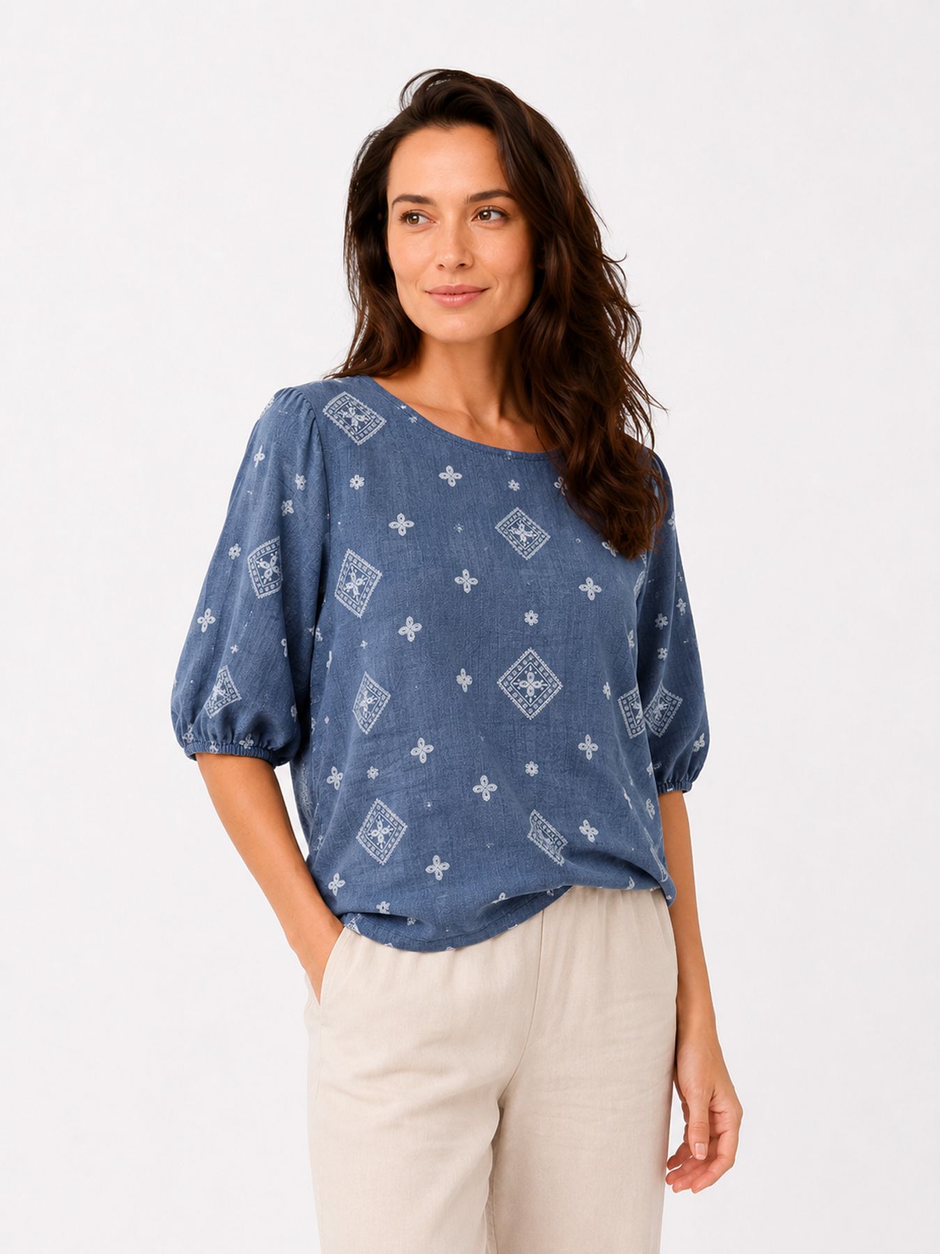 Fos Fashion 7732 Bobo square puf Donker Denim 00118157-E5