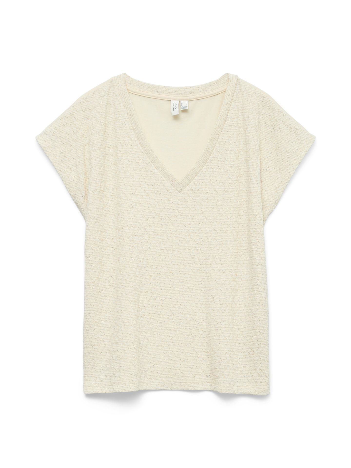 Vero Moda VMKIMMIE S/S LX V-NECK TOP JRS BTQ Birch/Dicte 00118167-EKA26011400000164