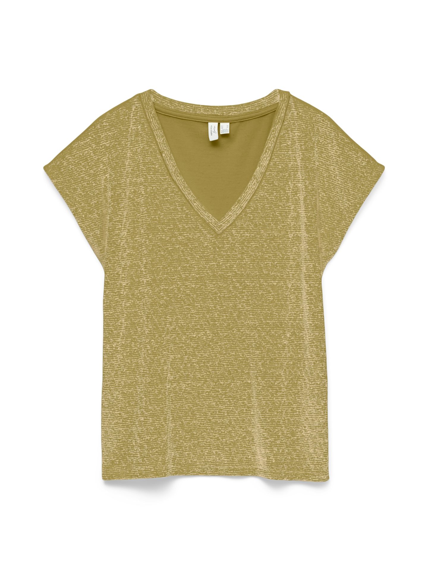 Vero Moda VMKIMMIE S/S LX V-NECK TOP JRS BTQ Willow/W. SILVER SEQUINCE 00118167-EKA26011400003348