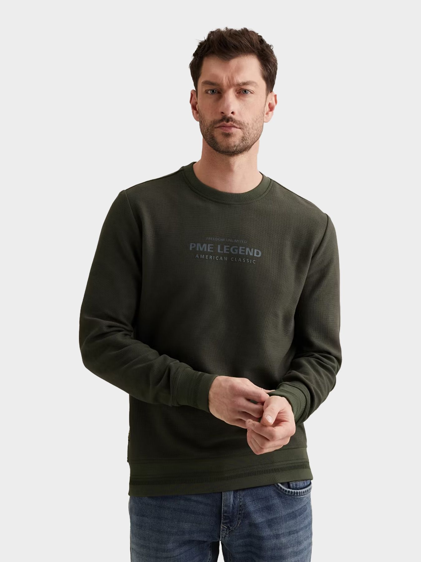 Pme Legend Crewneck cotton blend sweat Beluga 00118168-8039