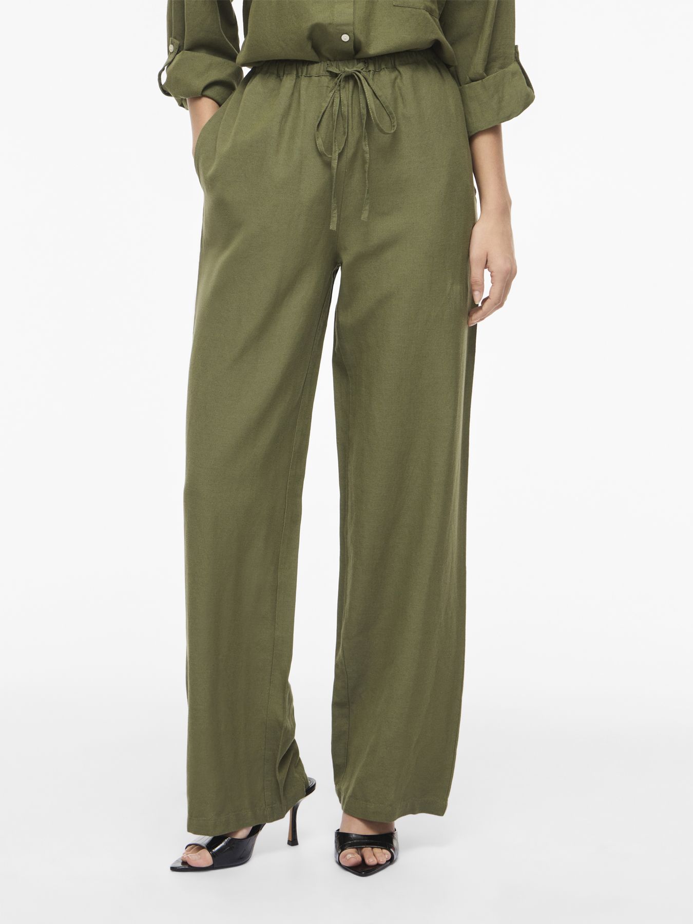 Object VIPRISILLA RW WIDE PANTS - NOOS Olivine 00118169-EKA22000400000224