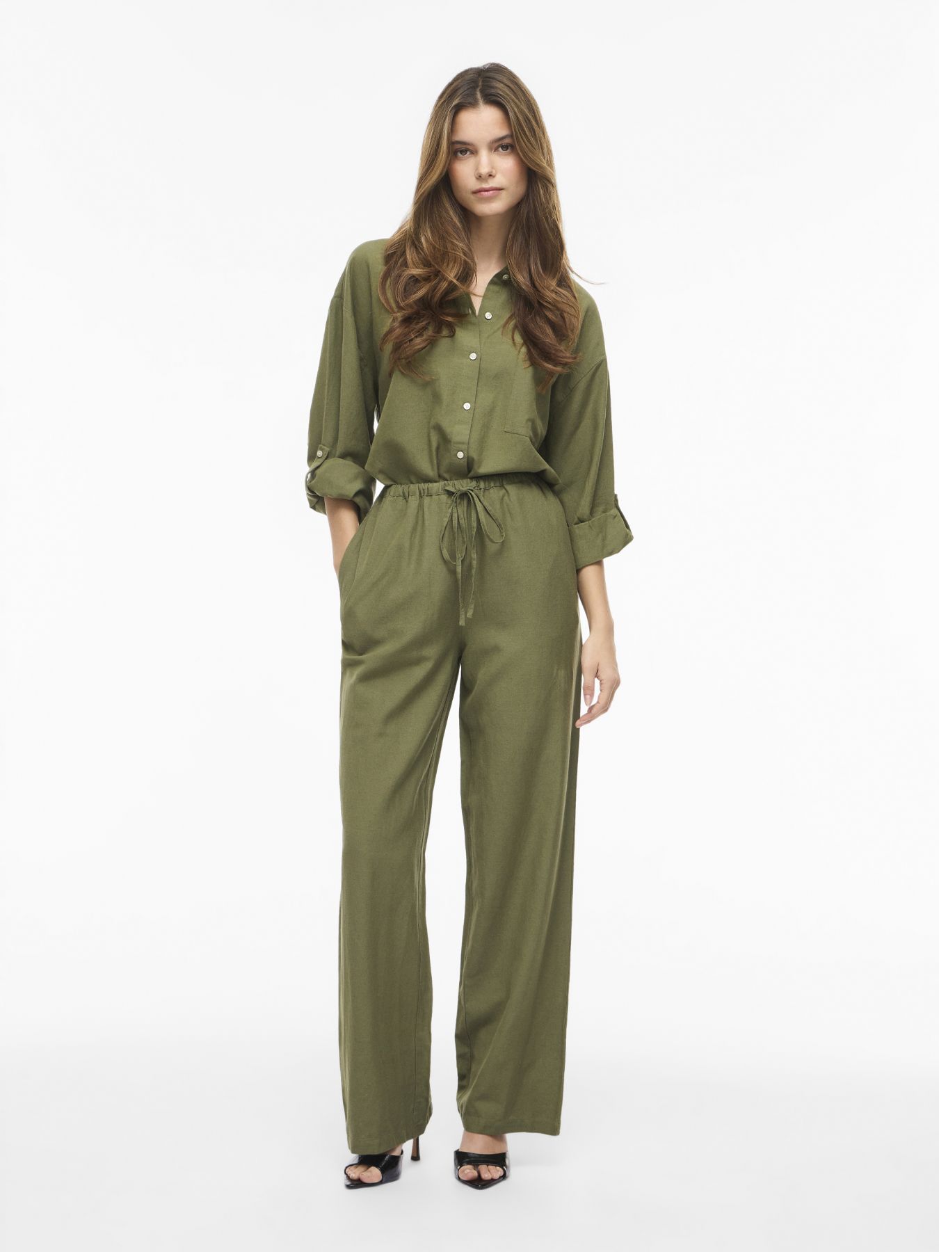 Object VIPRISILLA RW WIDE PANTS - NOOS Olivine 2900166061045