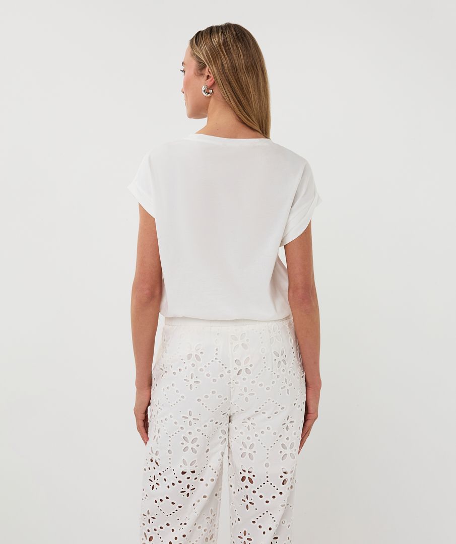 Esqualo T-shirt rolled up slve â€œcotes dâ€™amour" 920 off white / pink 2900166069072