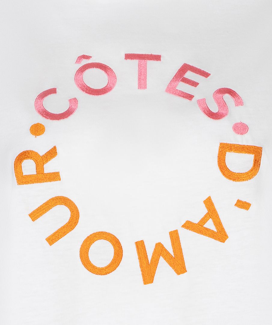 Esqualo T-shirt rolled up slve â€œcotes dâ€™amour" 920 off white / pink 2900166069072