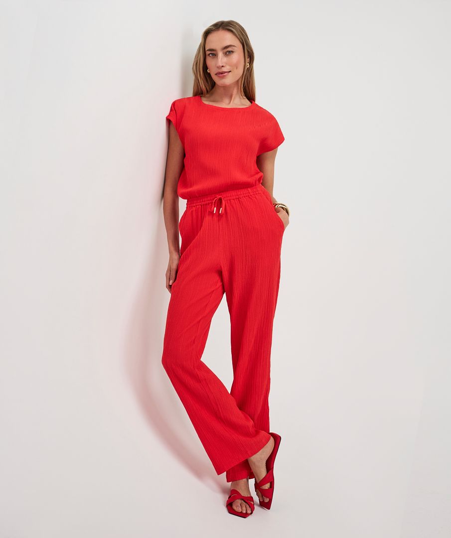 Esqualo Trousers fancy crinkle 400 red 2900166071129