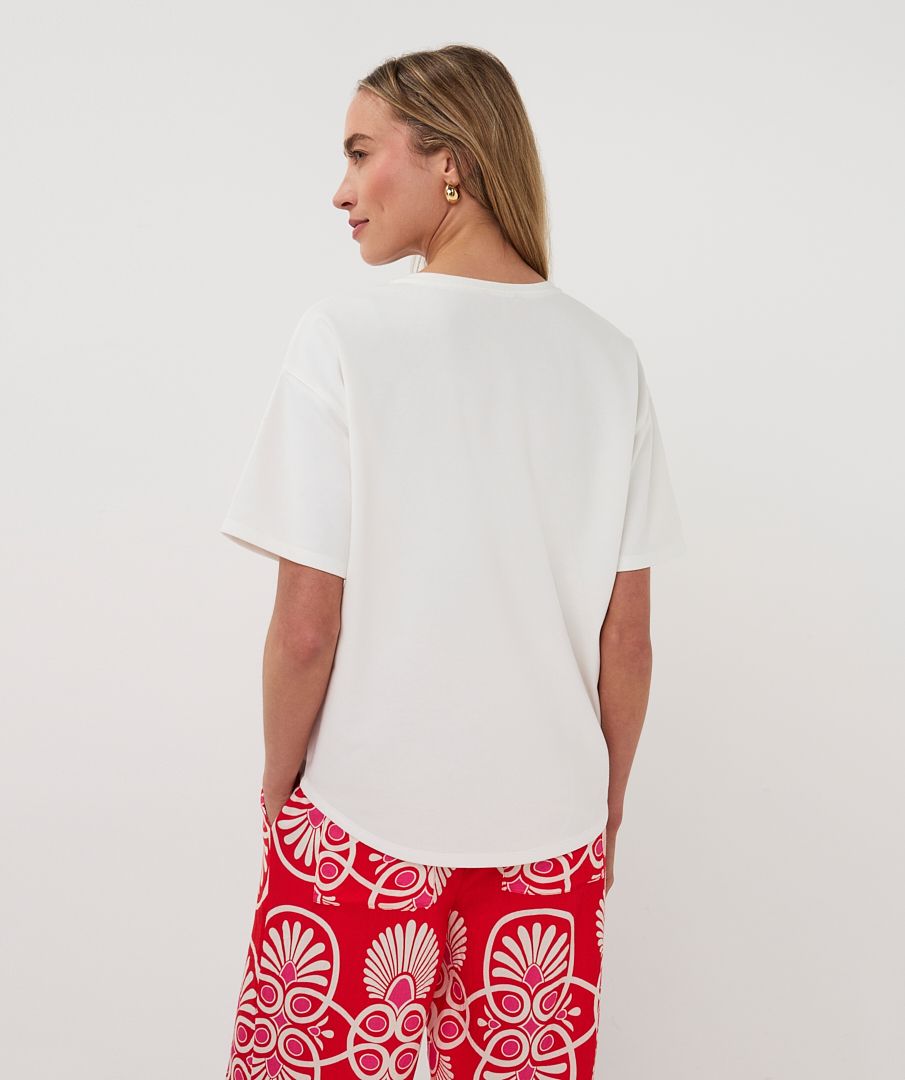 Esqualo T-shirt French Terry 976 off white / red 2900166072041