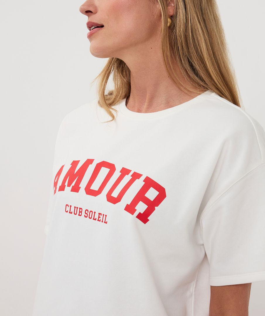 Esqualo T-shirt French Terry 976 off white / red 2900166072041