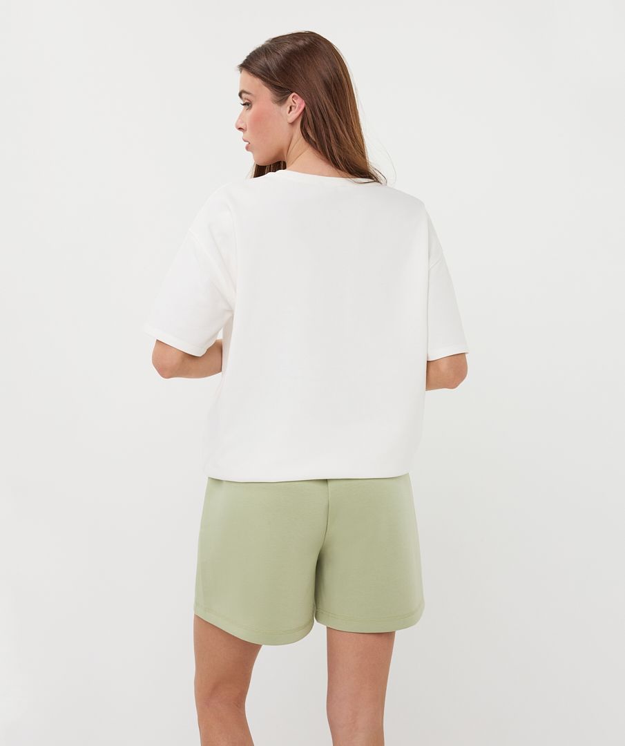 Esqualo T-shirt French Terry 983 off white / green 2900166076063