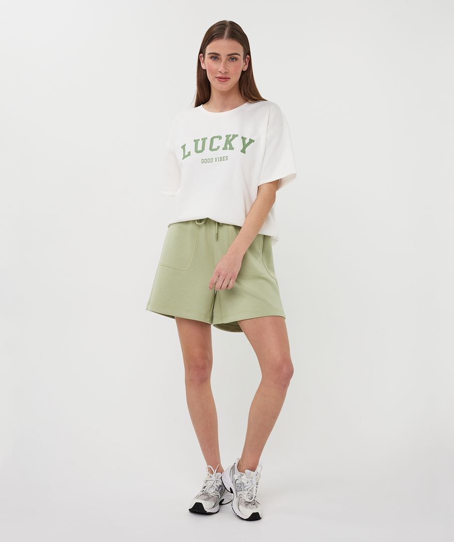 Esqualo T-shirt French Terry 983 off white / green 2900166076063