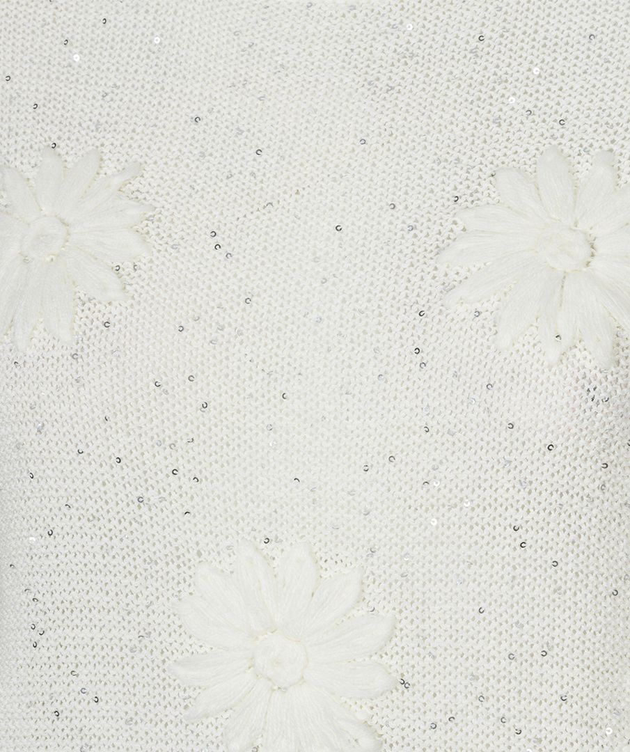Esqualo Sweater embroidery flowers 120 off white 2900166079064