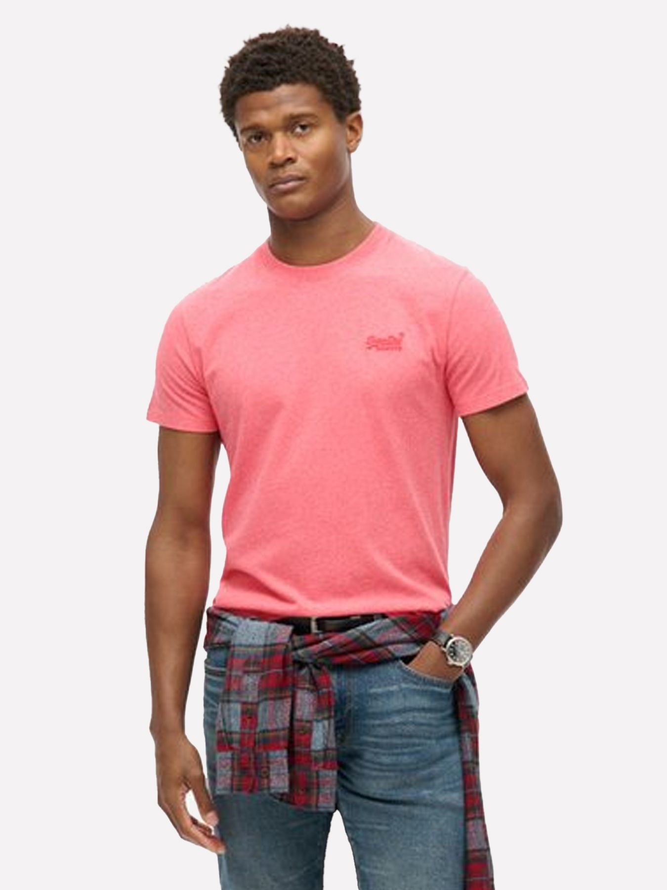 Superdry Essential logo emb tee Punch Pink 00118190-9VS