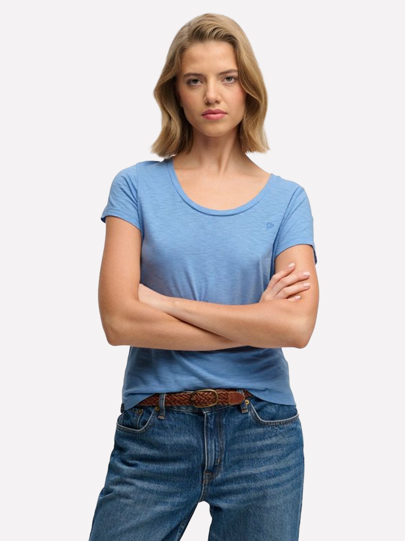 Superdry Studios scoop neck tee Bluebell 00118192-BYJ