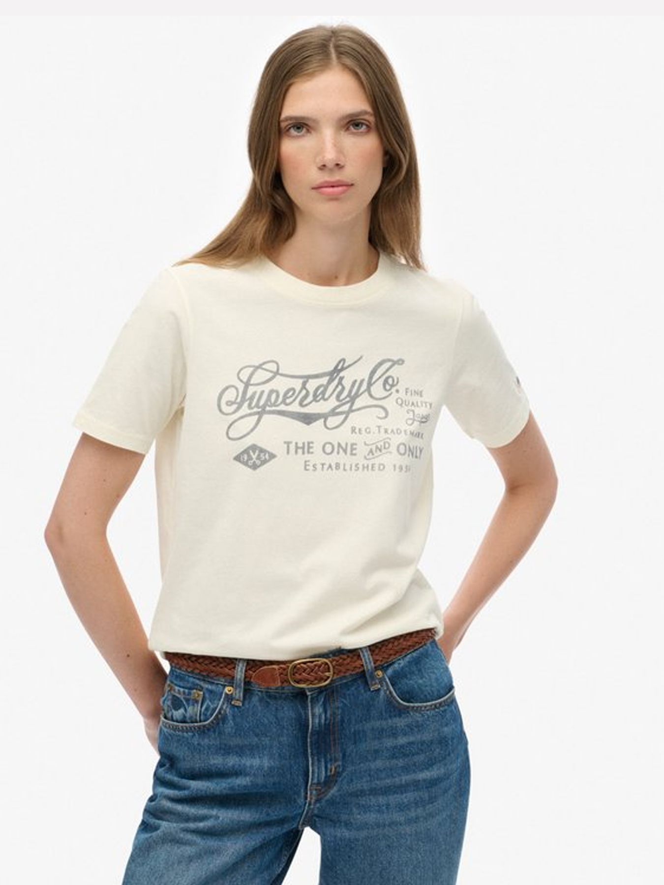 Superdry Industry worker rlxd tee Cream 00118194-22C