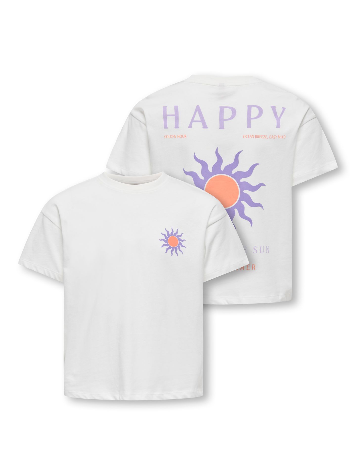 Only KOGSOLI-VERAS S/S TOP CS JRS Cloud Dancer/Pomegranate 2900166125020