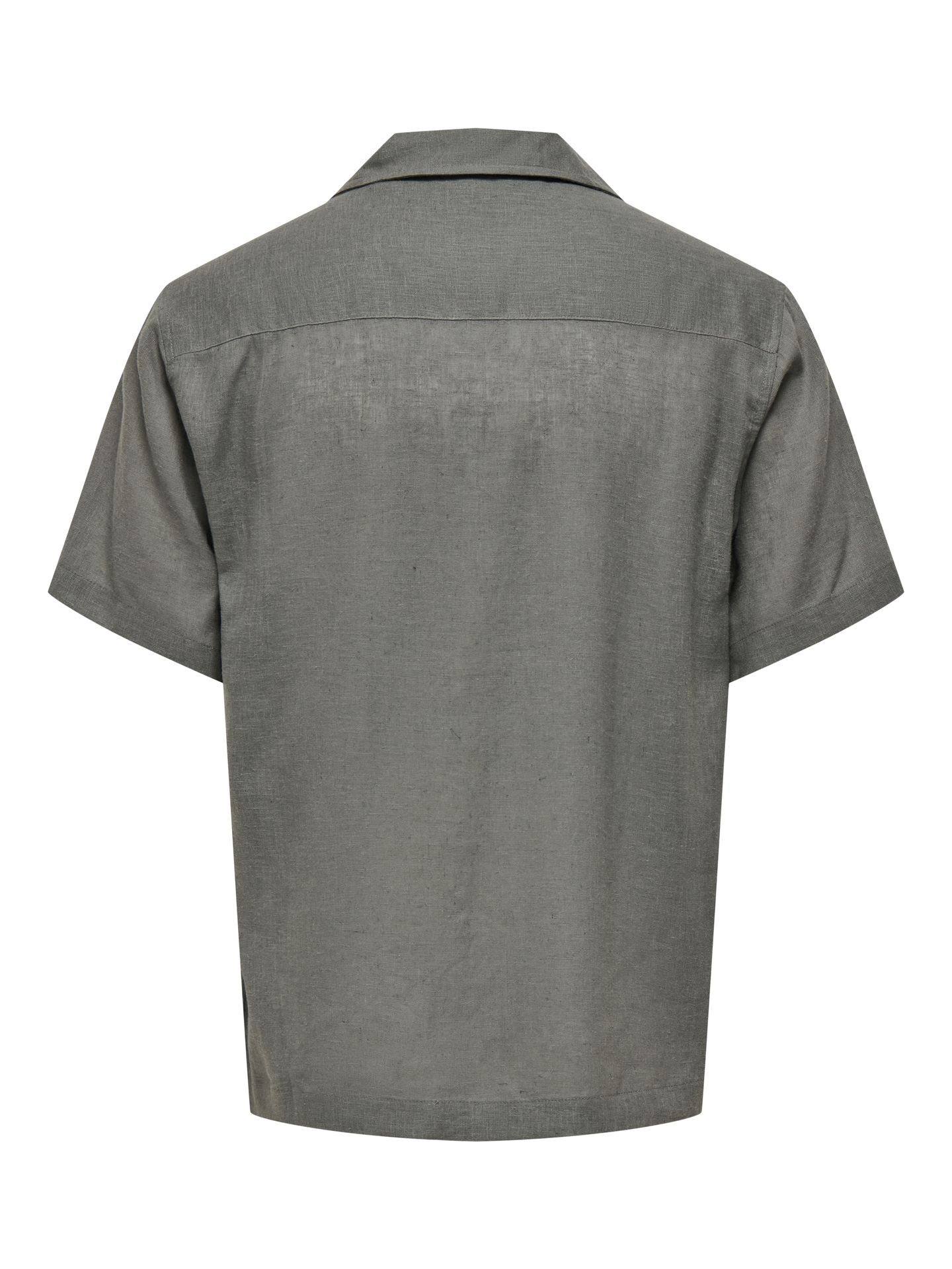 Only & Sons ONSLAURENCE LINEN RESORT COLLAR SS Castor Gray 2900166140054