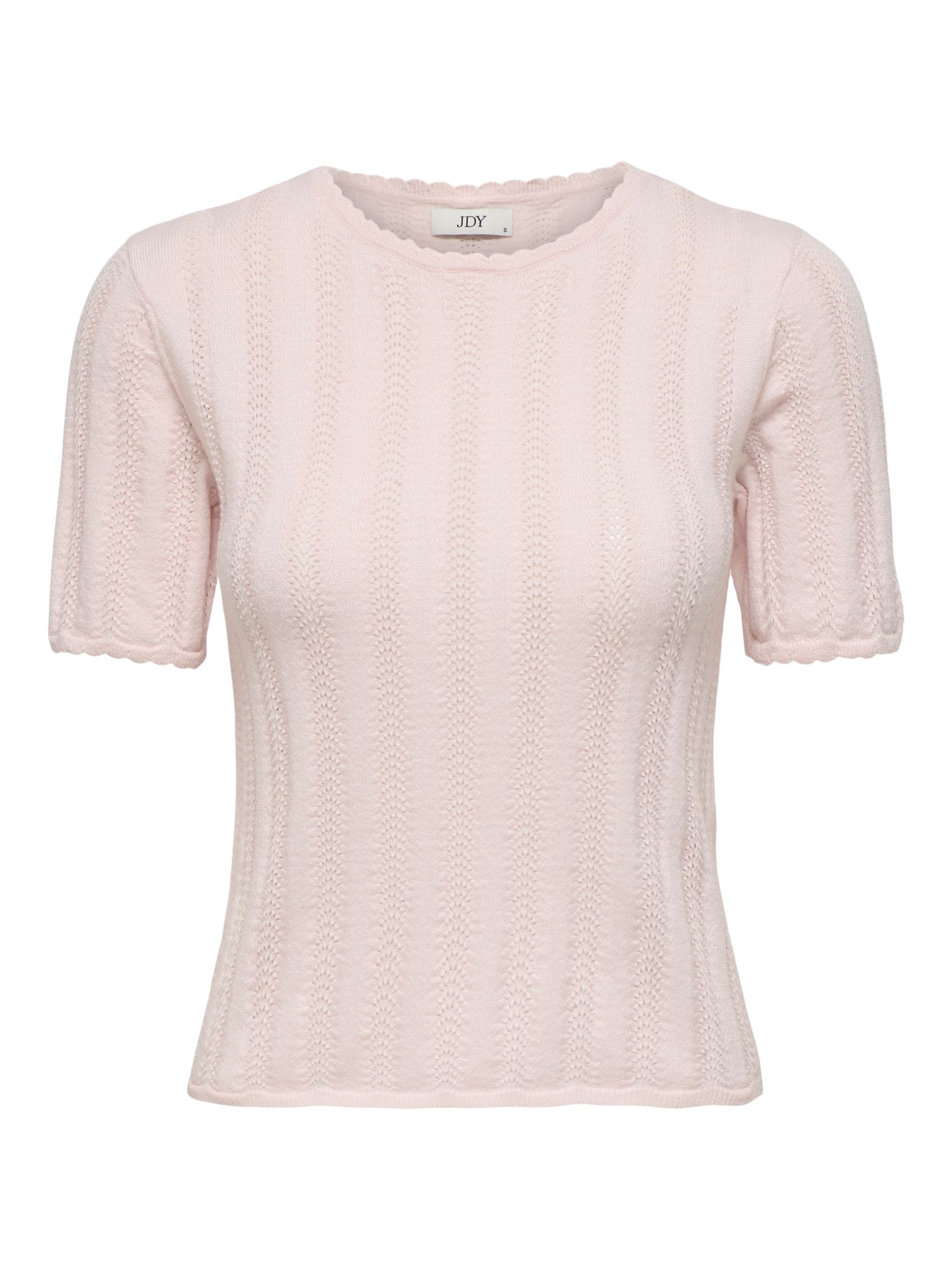 JDY JDYBEAUTY 2/4 O-NECK PULLOVER KNT Pink Dogwood/W DTM LUREX 00118215-EKA26011400003474