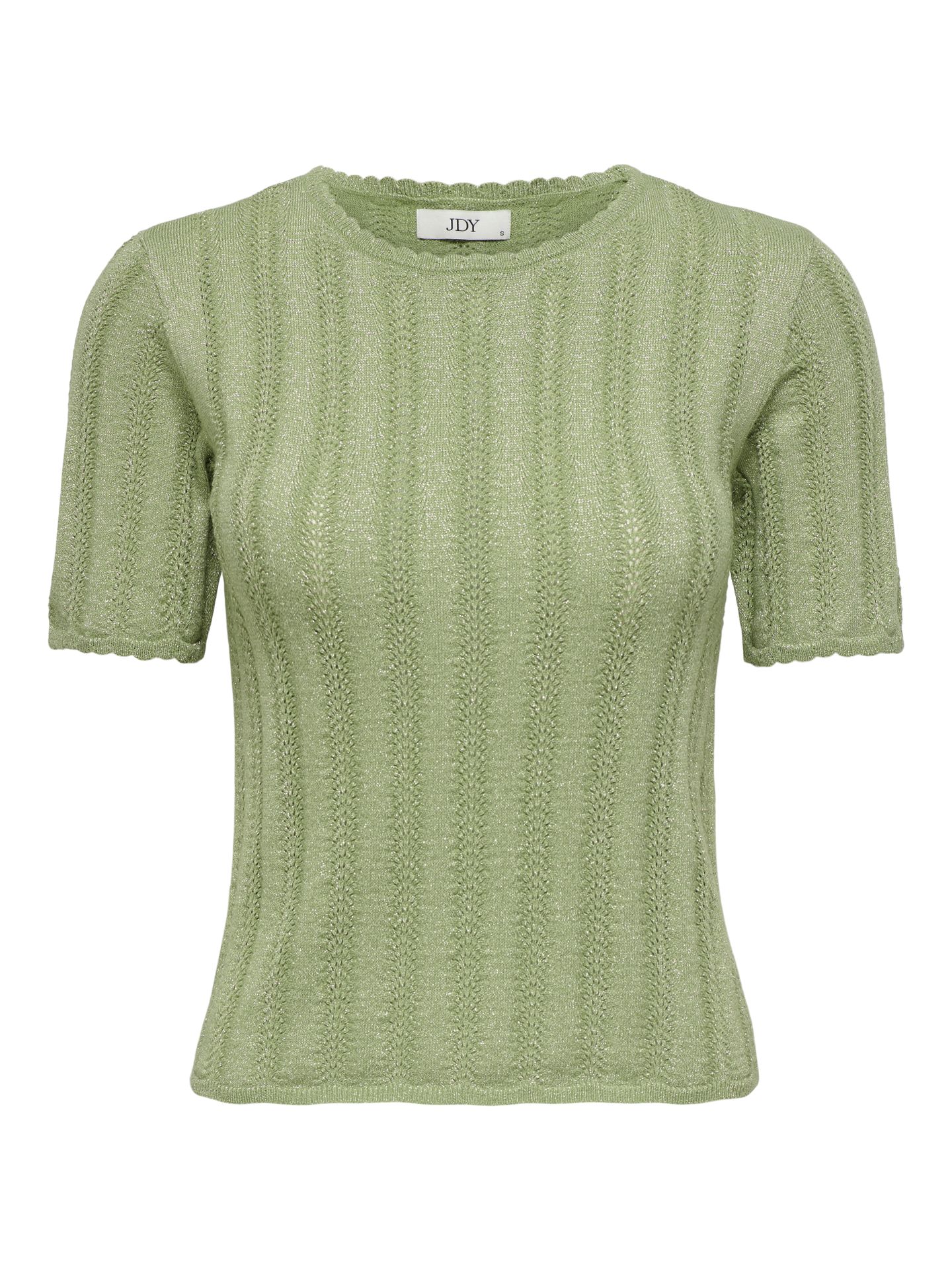 JDY JDYBEAUTY 2/4 O-NECK PULLOVER KNT Sage/W DTM LUREX 00118215-EKA26011400003475