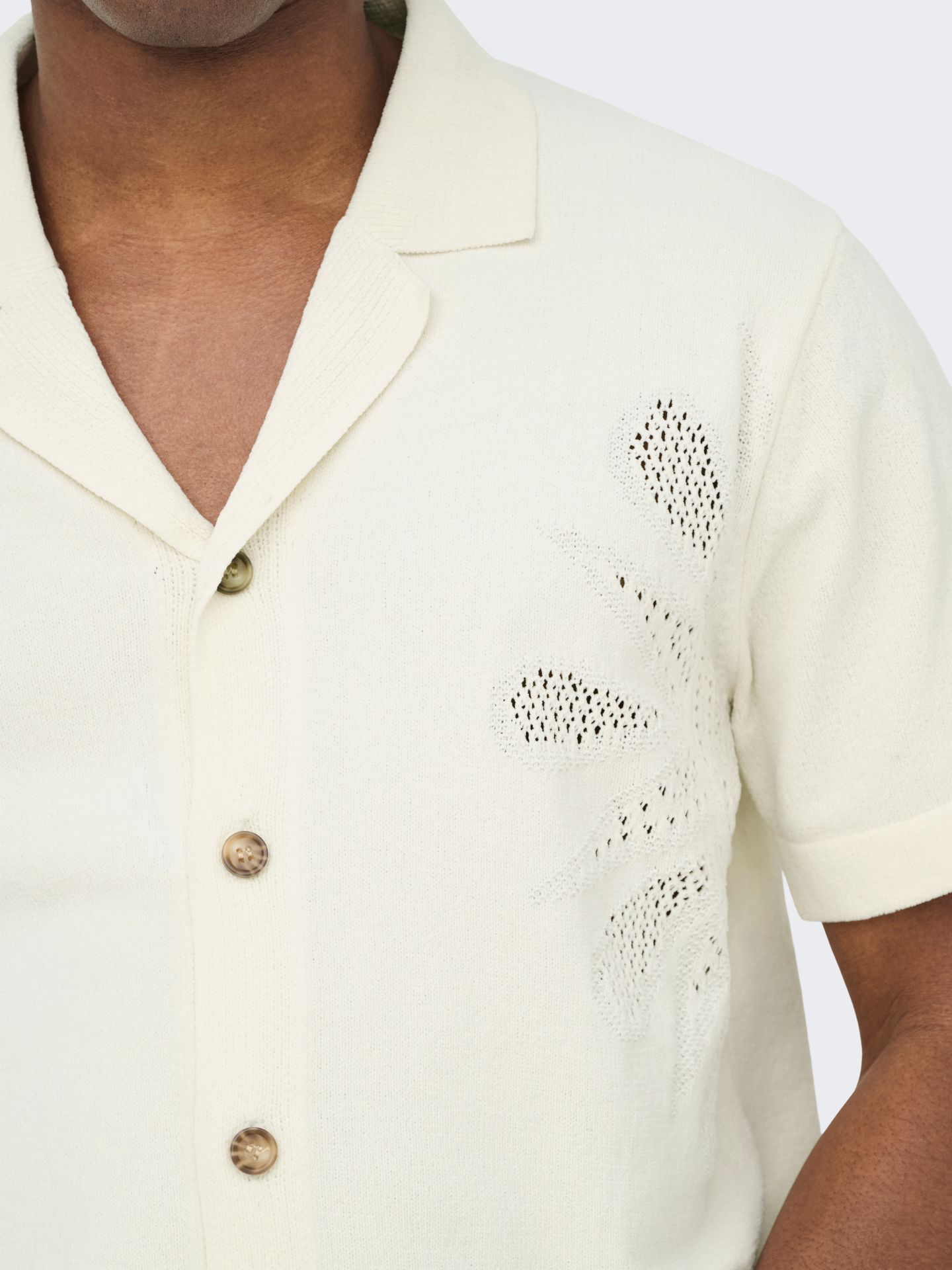 Only & Sons ONSJAM LIFE REG SS SHIRT KNIT Egret 2900166152026