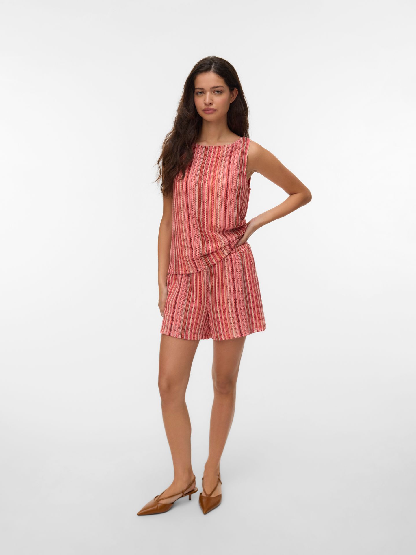 Vero Moda VMDEMI SL BOAT NECK TOP JRS GA Coral Paradise/Demi 2900166165040