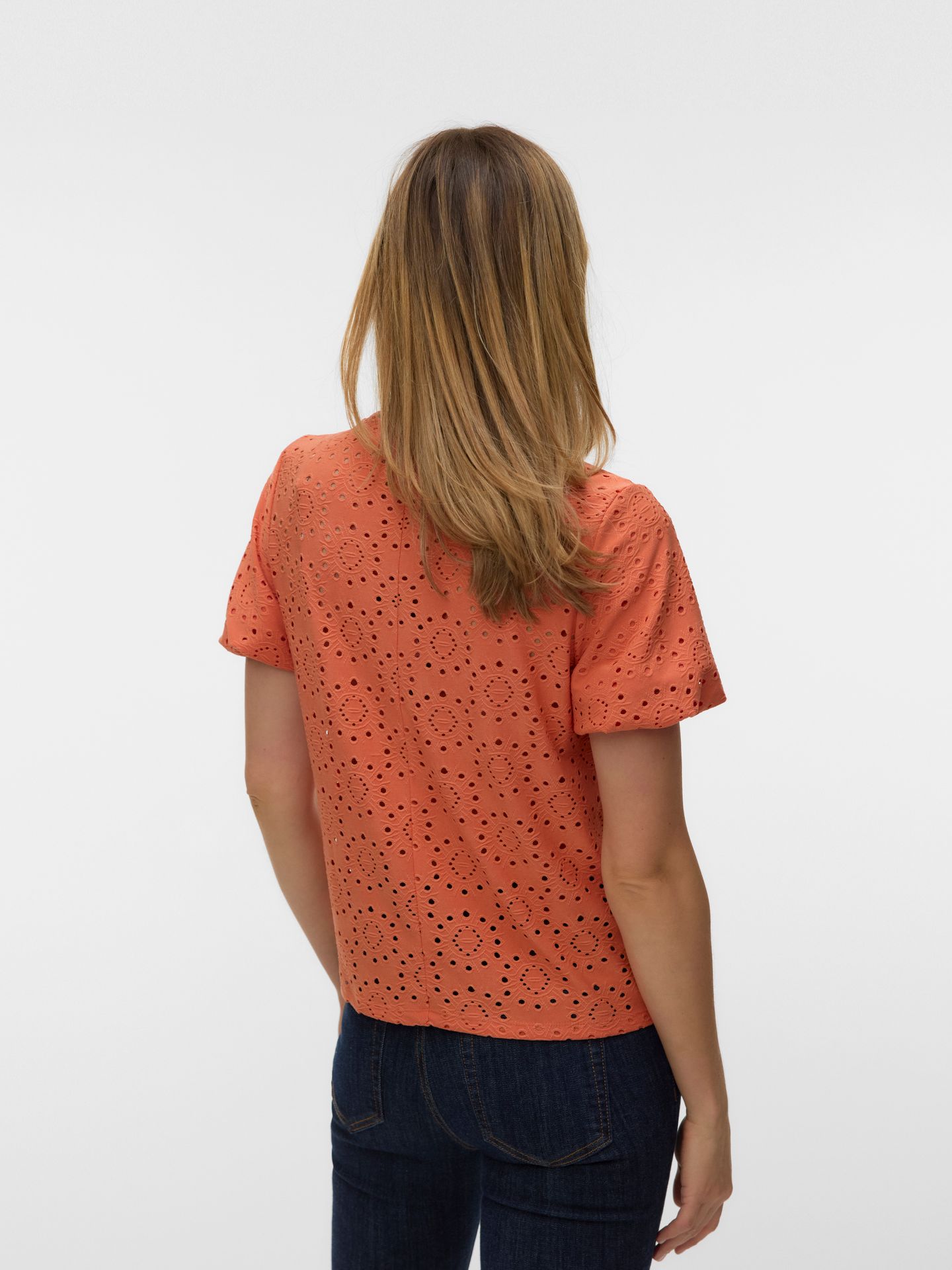 Vero Moda VMTASSA LIV BALLOON SLEEVE TOP JRS Langoustino 2900166170037