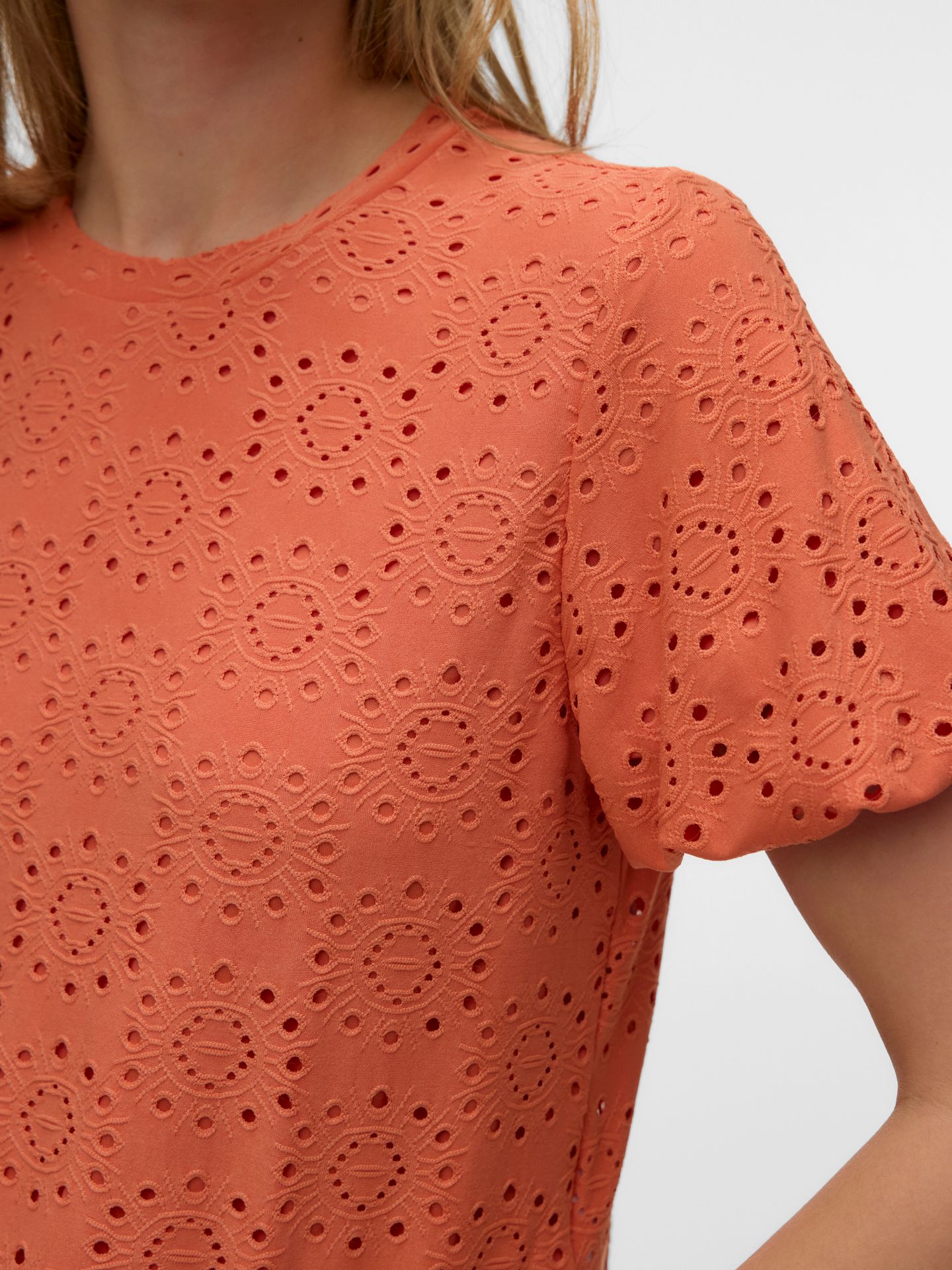 Vero Moda VMTASSA LIV BALLOON SLEEVE TOP JRS Langoustino 2900166170037