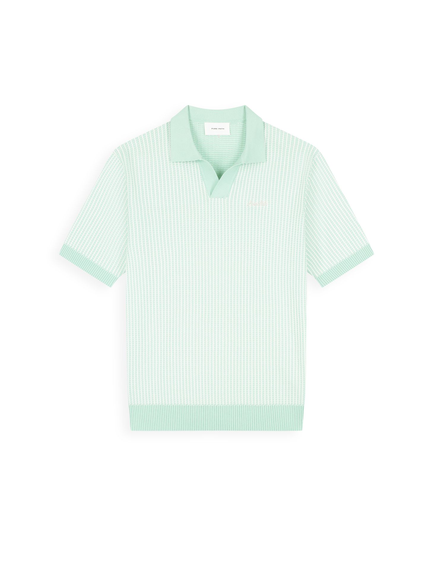 Pure Path Ladder Stitch Knit Polo 14 mint 00118235-EKA26015200000001