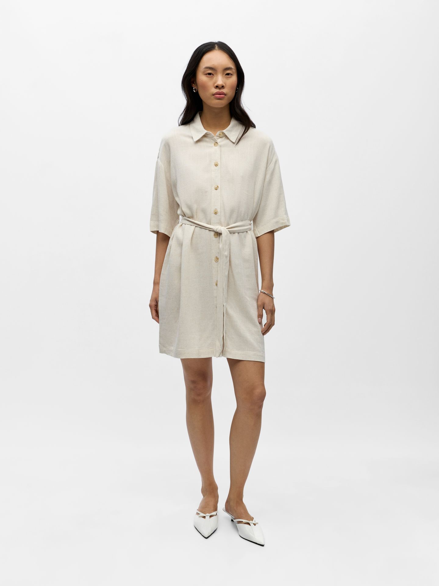 Object OBJSANNE 2/4 LO SHIRT DRESS NOOS Sandshell 00118241-EKA22000400000021