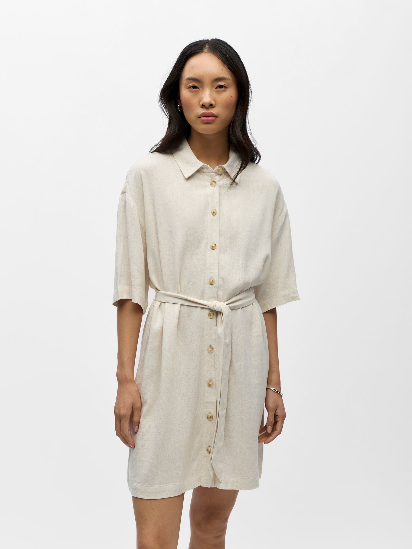 Object OBJSANNE 2/4 LO SHIRT DRESS NOOS Sandshell 2900166211020