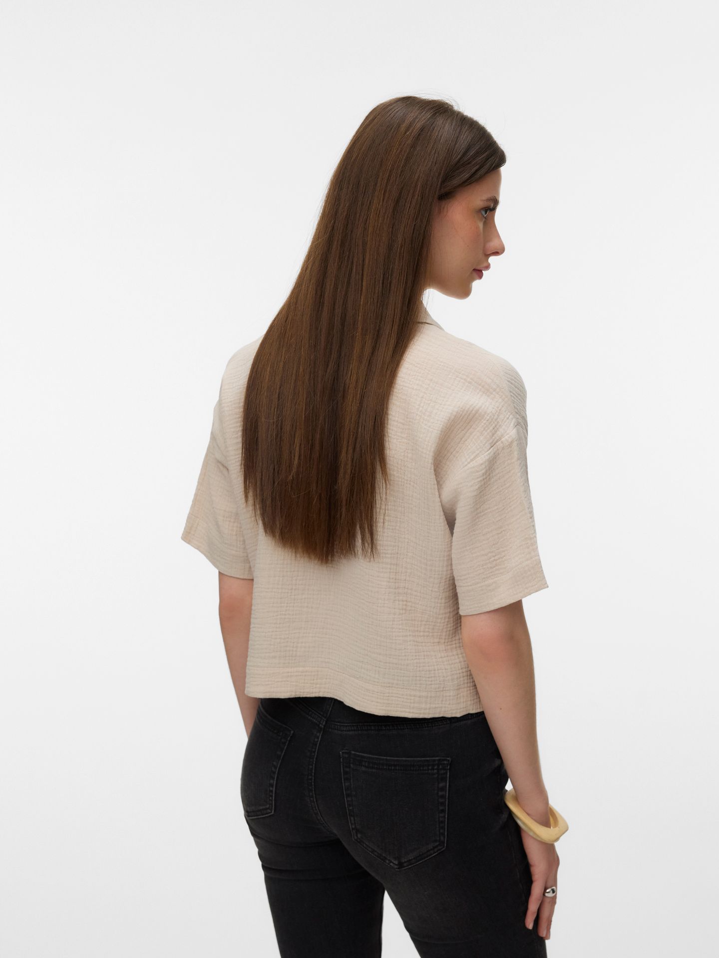 Vero Moda VMNATALI SS CROP SHIRT WVN NOOS Silver Lining 2900166215028