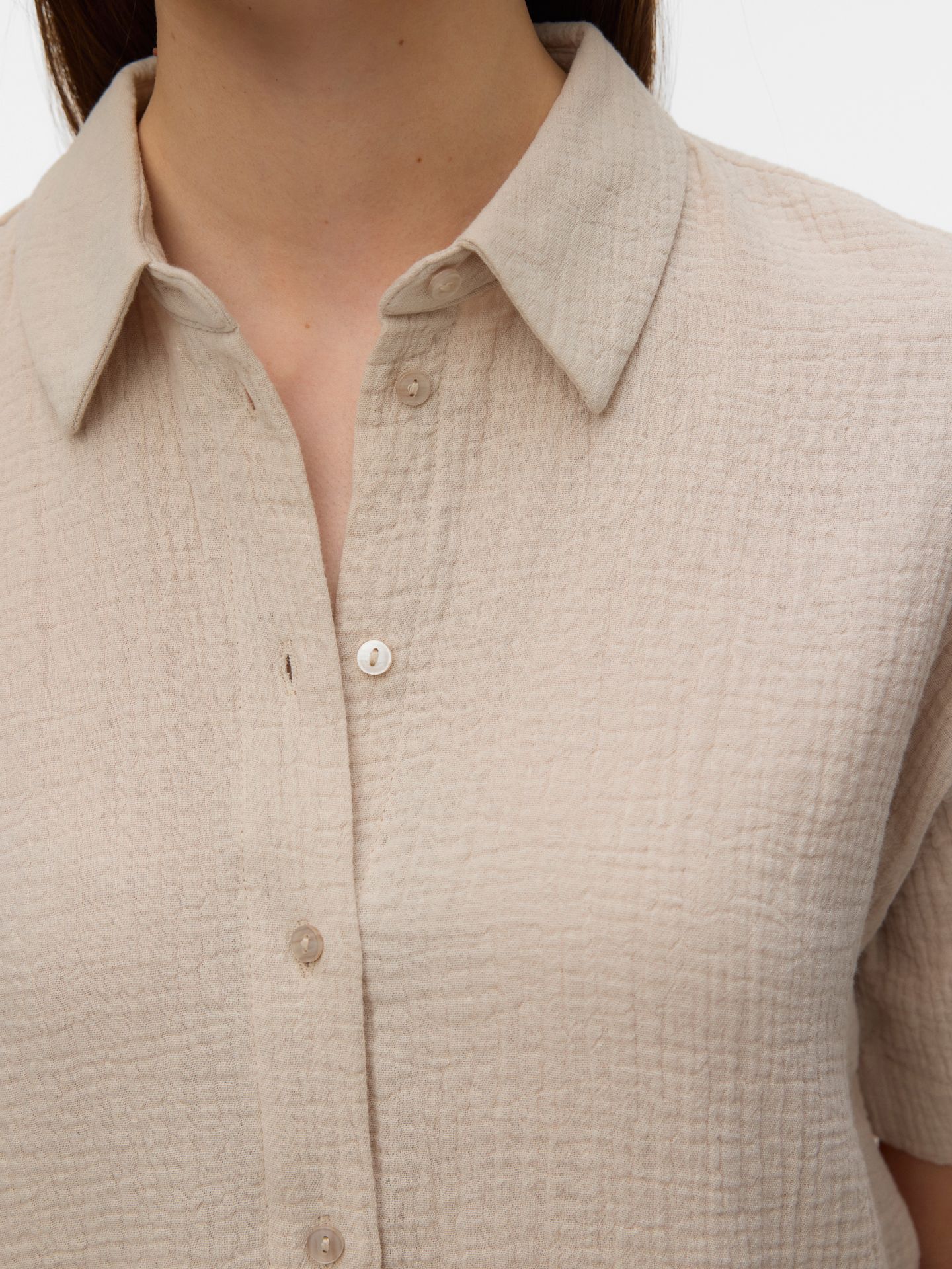 Vero Moda VMNATALI SS CROP SHIRT WVN NOOS Silver Lining 2900166215028