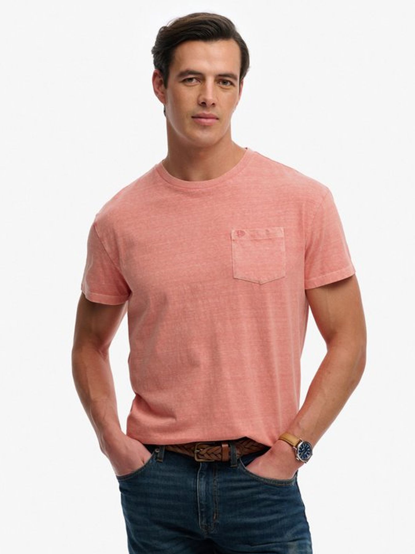 Superdry Cotton classic linen pkt tee Coastal 00118247-3YM