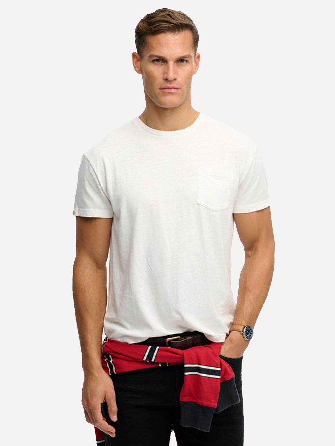 Superdry Cotton classic linen pkt tee White 00118247-900