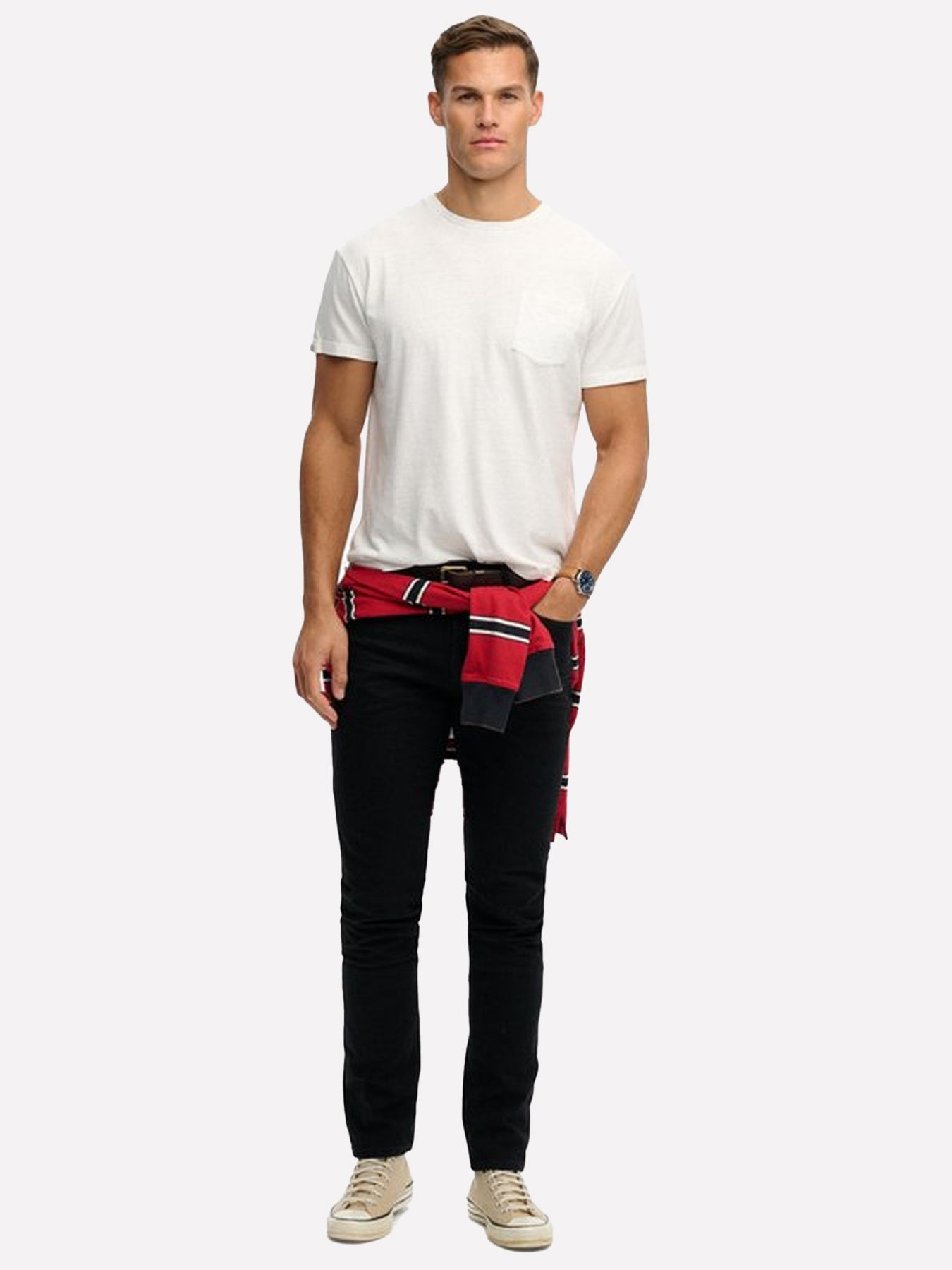 Superdry Cotton classic linen pkt tee White 2900166243076