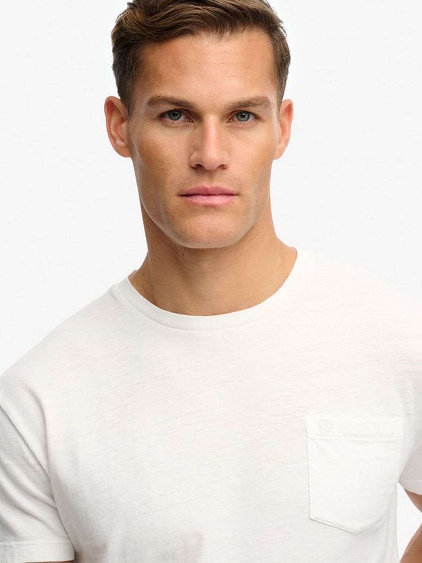 Superdry Cotton classic linen pkt tee White 2900166243076