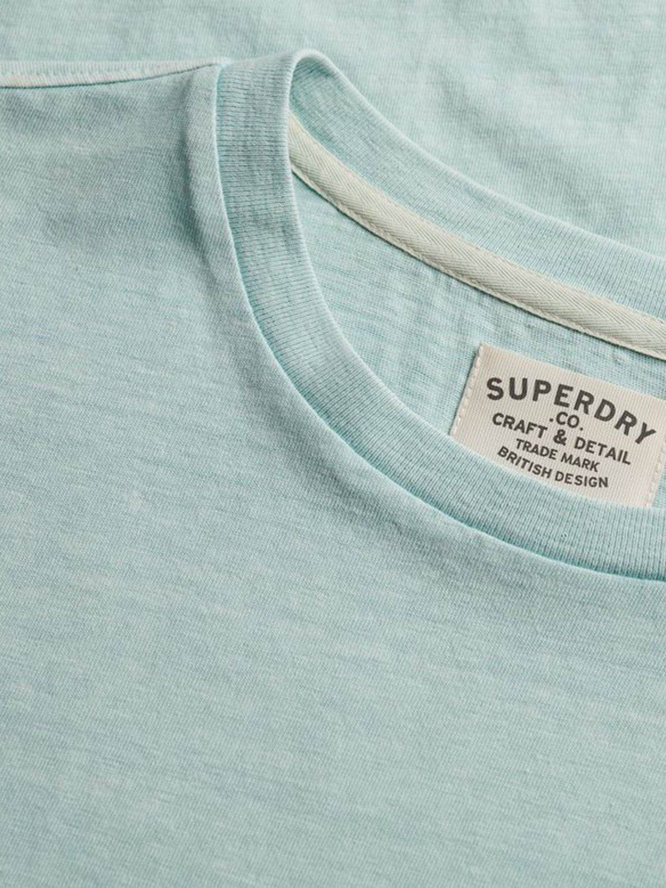 Superdry Cotton classic linen pkt tee Aquamarin 2900166242079