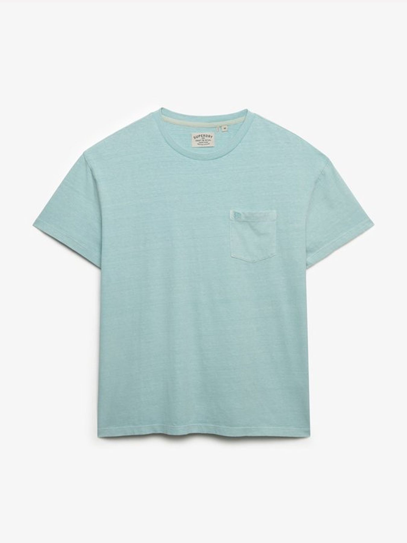 Superdry Cotton classic linen pkt tee Aquamarin 2900166242079