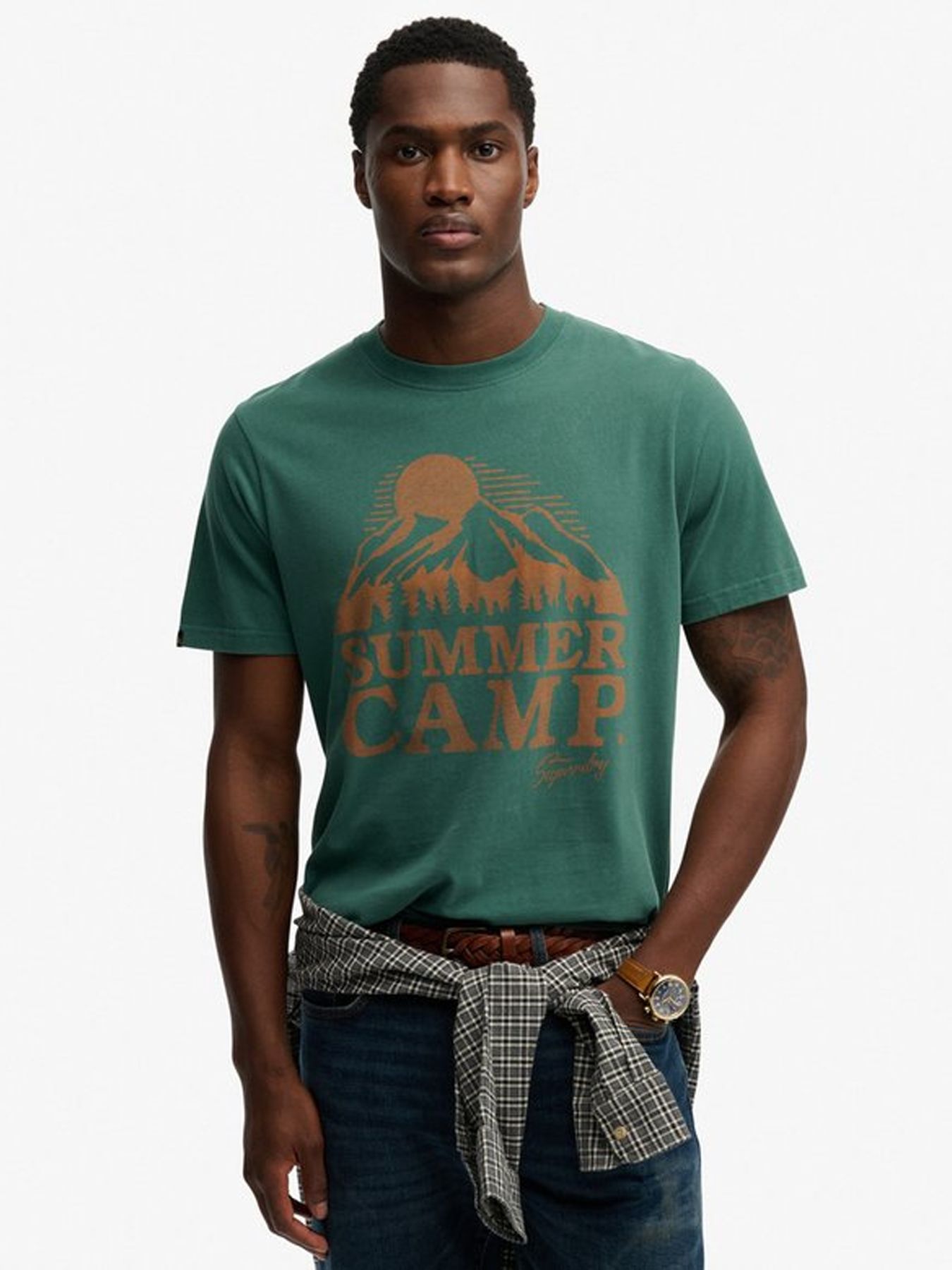 Superdry Retro outdoor rlxd tee hunter green 00118250-HUGR