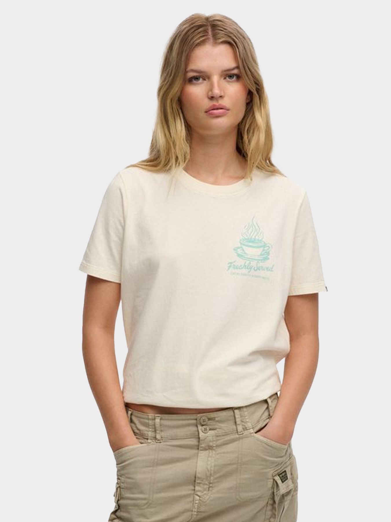 Superdry Roadside trade relaxed tee Desert Bone 00118251-DESBONE